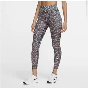 Nike One 7/8 Femme Floral Mixed Print Tights Multicolor size small